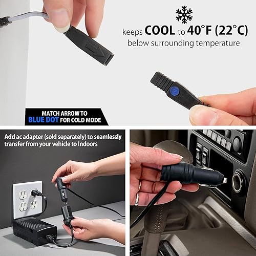 Miniatura 6 de Koolatron Refrigerador eléctrico portátil enchufable de 12 V, 14 cuartos de galón (13 L), nevera portátil de lado suave negrogris con cable de