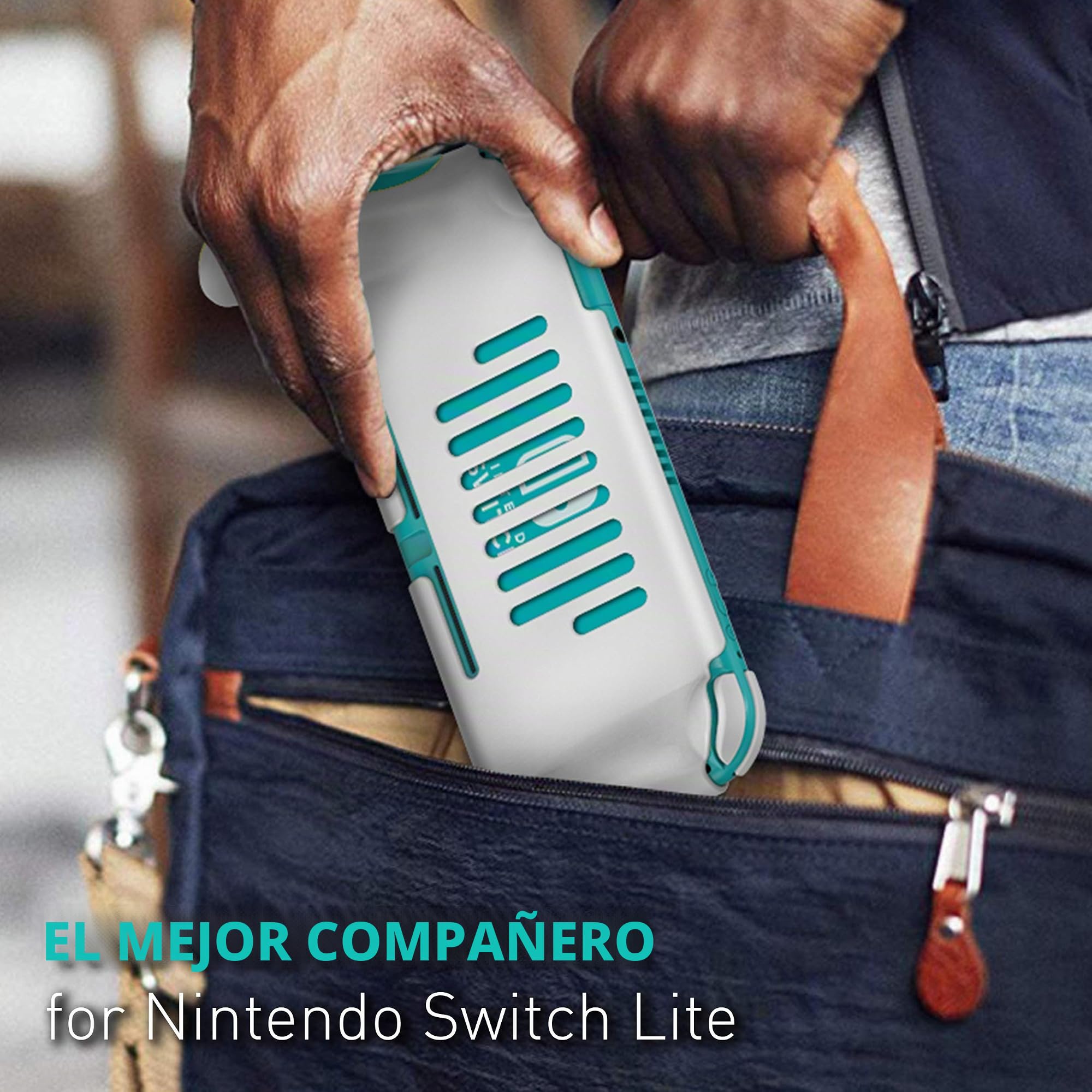 JUSPRO - Funda Protectora de Mano para Nintendo Switch Lite, Funda Ergonomía para Juegos de Mano, Accesorios compatibles con Nintendo Switch Lite