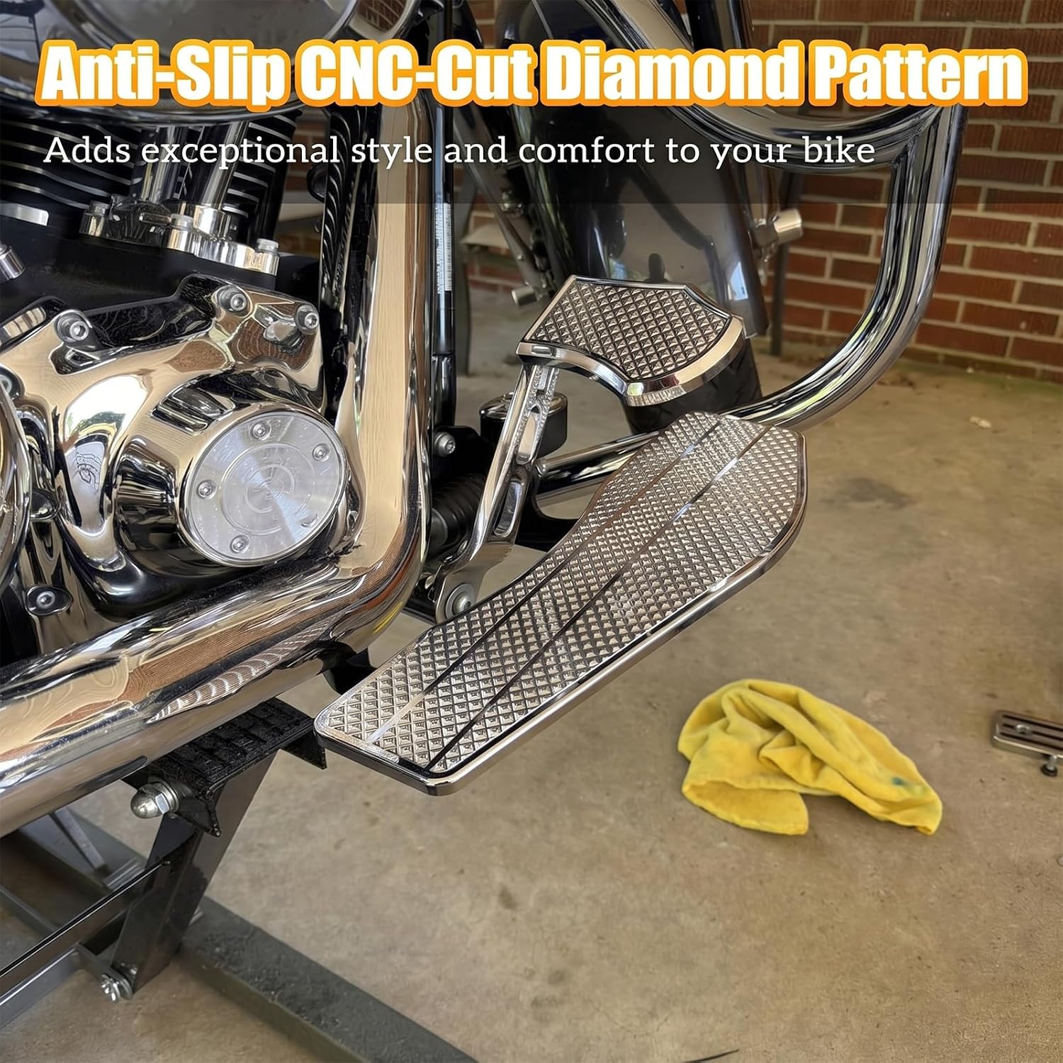 Chrome Front Driver Floorboards Footpegs for Harley Touring 1986-2025 Road Glide/Street Glide/Electra Glide, Softail 1986-2017, Dyna 2012-2016