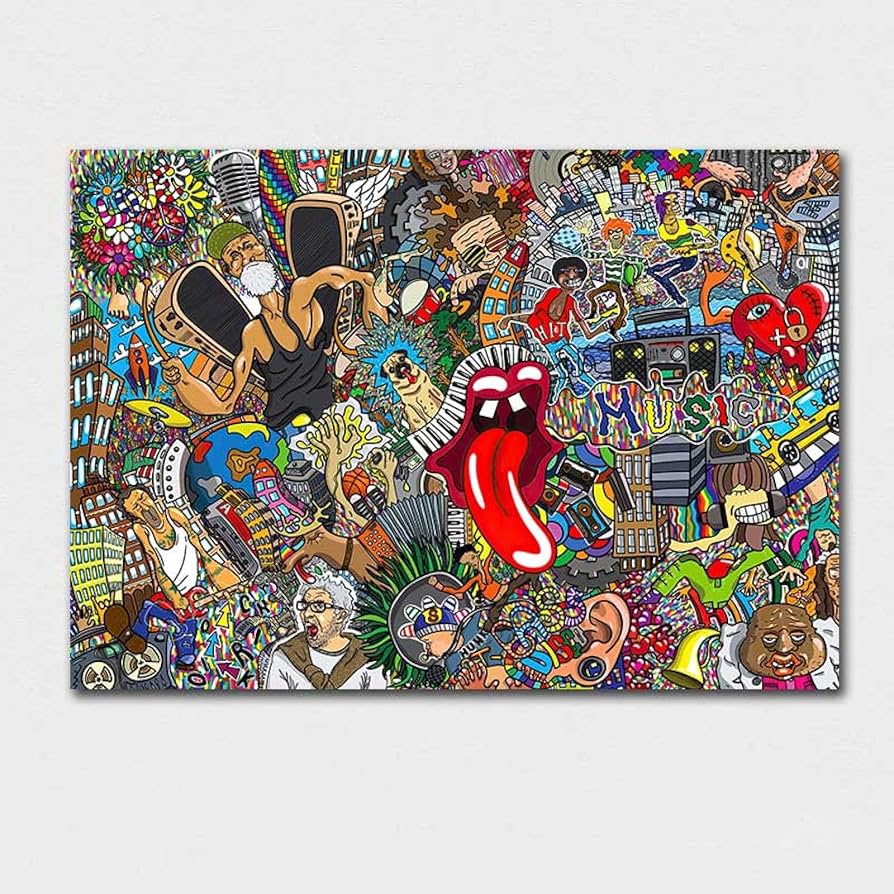 額装付きコラージュアート作品 コラージュ フレームボックス時計盤