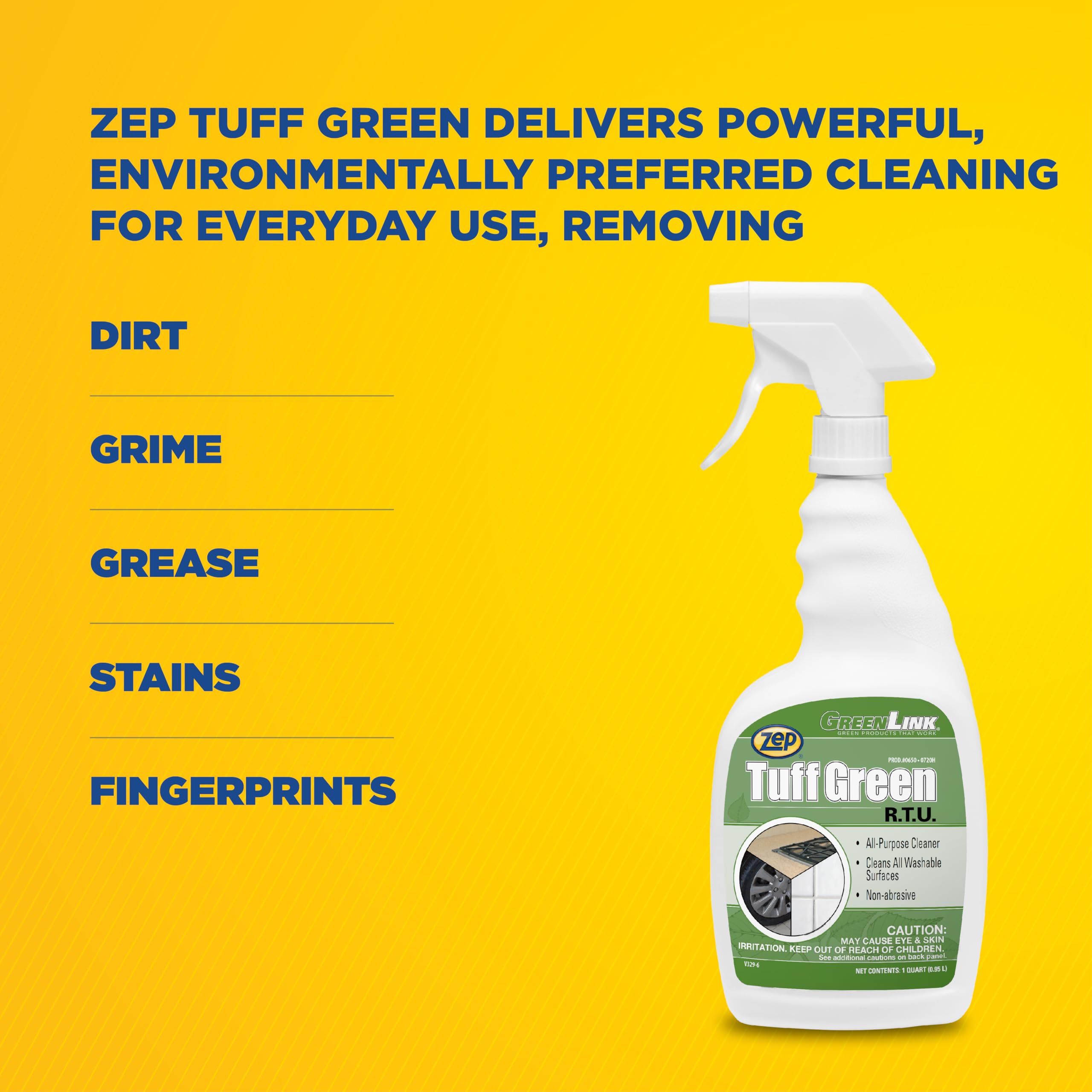 Amazon.com: Zep Tuff Green RTU All-Purpose Cleaner - 32 oz (Case