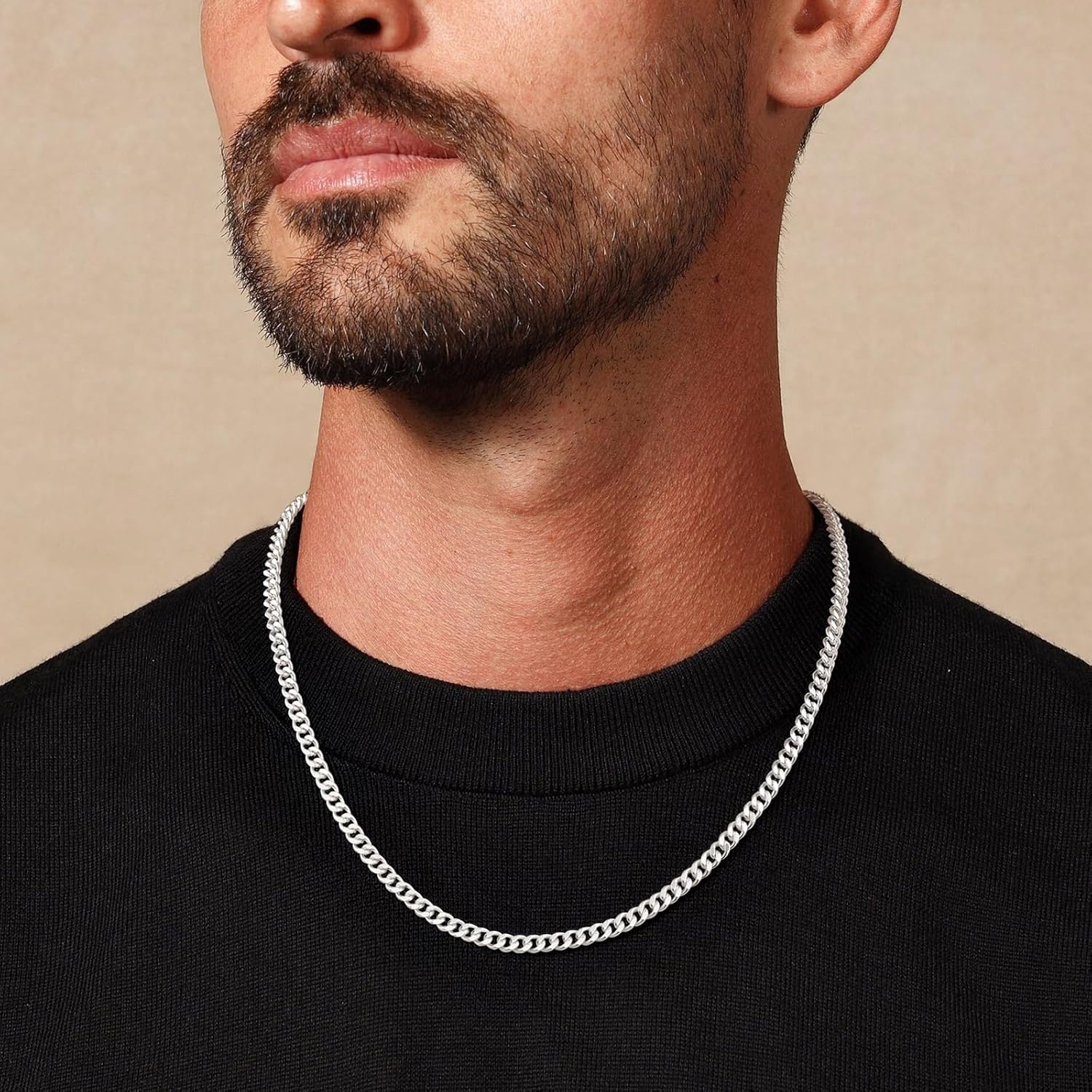 4mm/5mm Cuban Link Chains for Men - 925 Sterling Silver Diamond Cut Cuban Link Curb Chain Necklace Jewelry Gift for Men, 18 20 22 24 Inches - Image 5