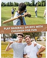 Vista 4 de Marsui Mini bate de béisbol de 18 pulgadas de madera sin acabar, pequeños bates de béisbol de madera sin pintar, bates de béisbol de madera sin