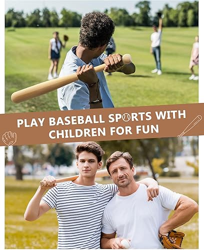 Miniatura 4 de Marsui Mini bate de béisbol de 18 pulgadas de madera sin acabar, pequeños bates de béisbol de madera sin pintar, bates de béisbol de madera sin