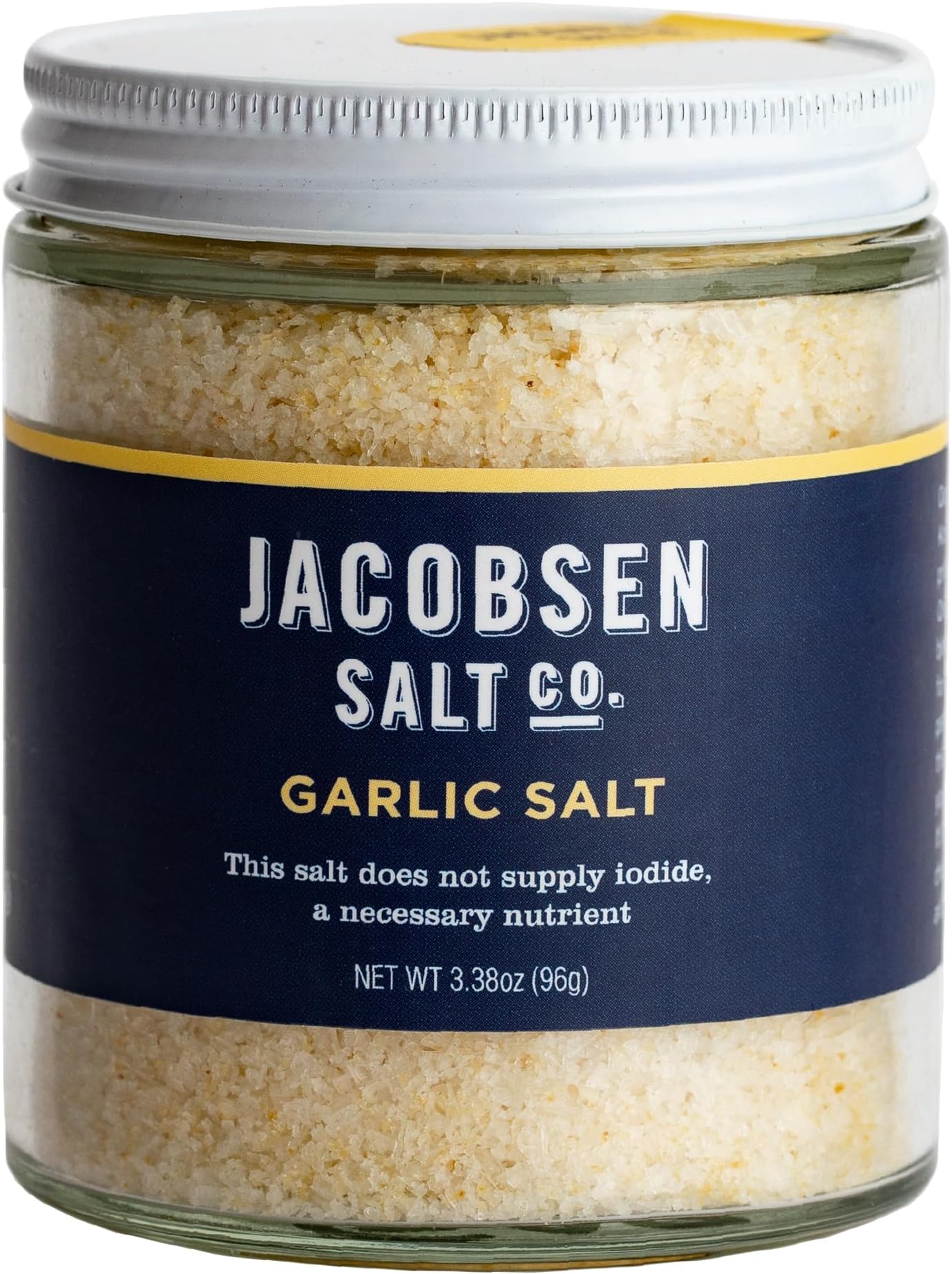 Jacobsen Salt Co. Garlic Salt – Kosher Sea Salt, Non-Iodized Made in USA, Non-GMO, Steak Seasoning, Garlic Flavored, Real Salt – 3.38oz
