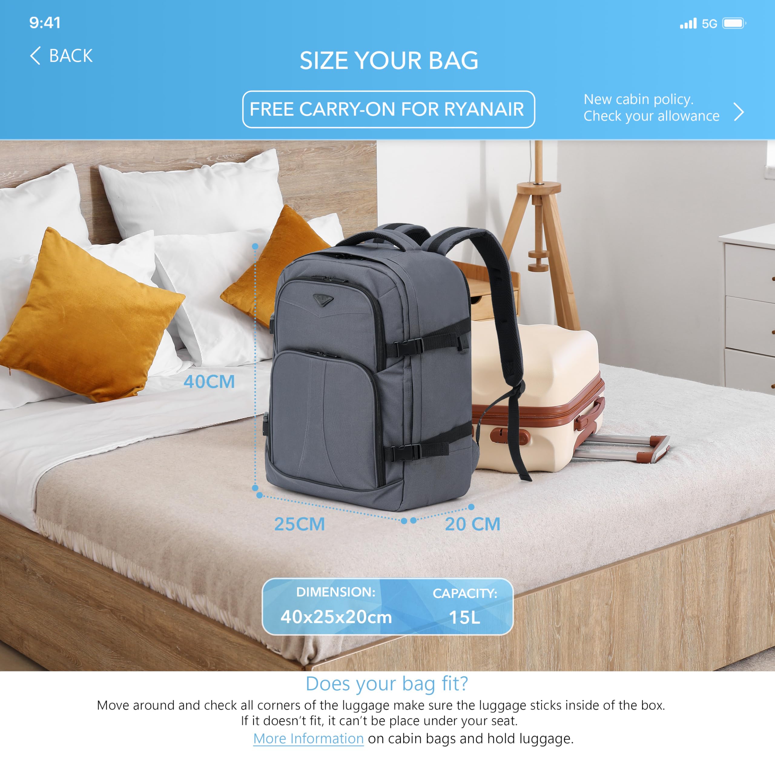 Flight Knight 45x36x20cm easyJet Free Carry On Backpack - Large 30 Liter Bag For Underseat Travelling USB Port Padded Comfortable Backpack - Carry On Luggage For easyJet, Ryanair, BA, Jet2 & More!