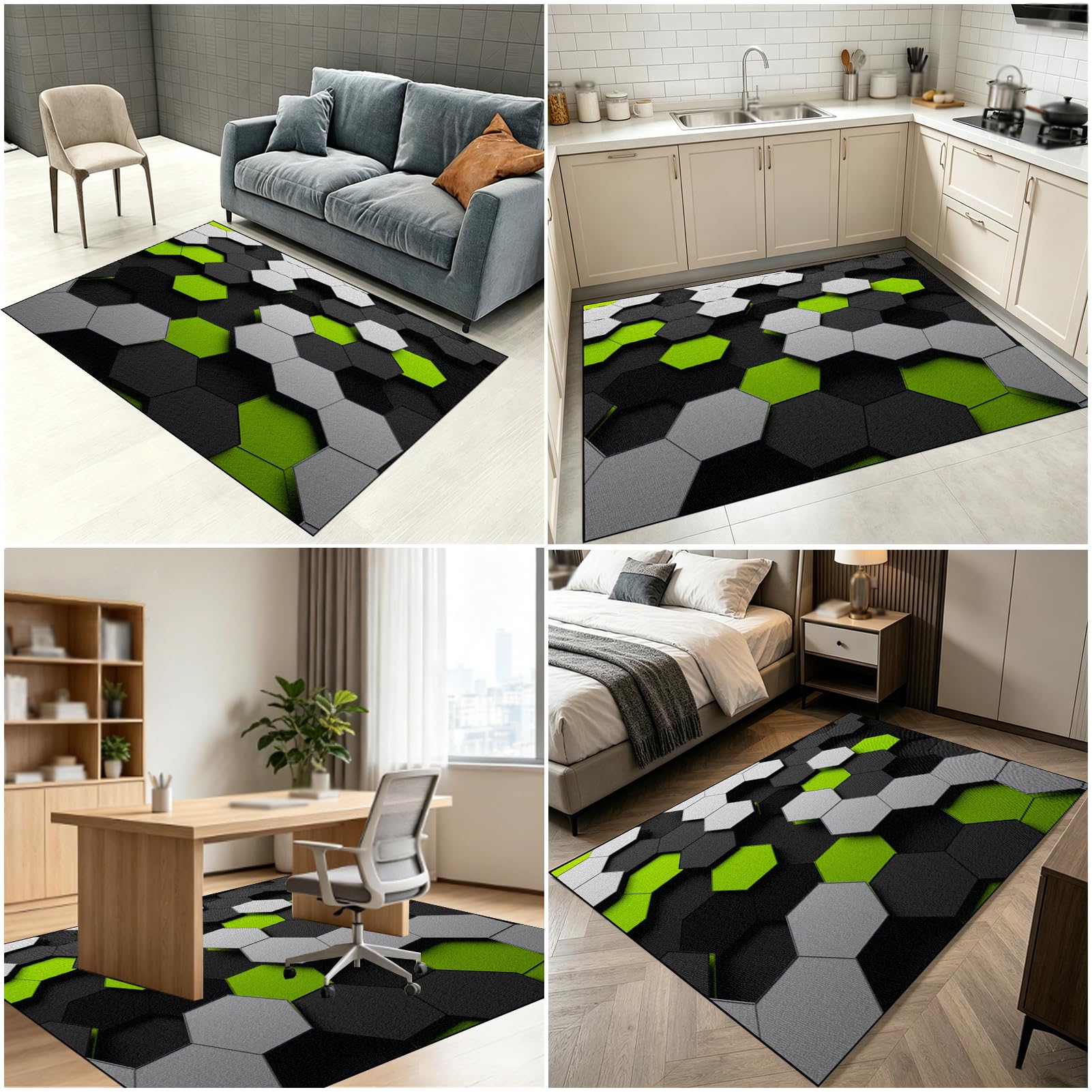 Protector Suelo Silla Ruedas, Gaming Lavable para Silla de Oficina Baldosas Suelos Duros Antideslizante Alfombra Silla Escritorio Alfombra Silla 90 x 120 cm