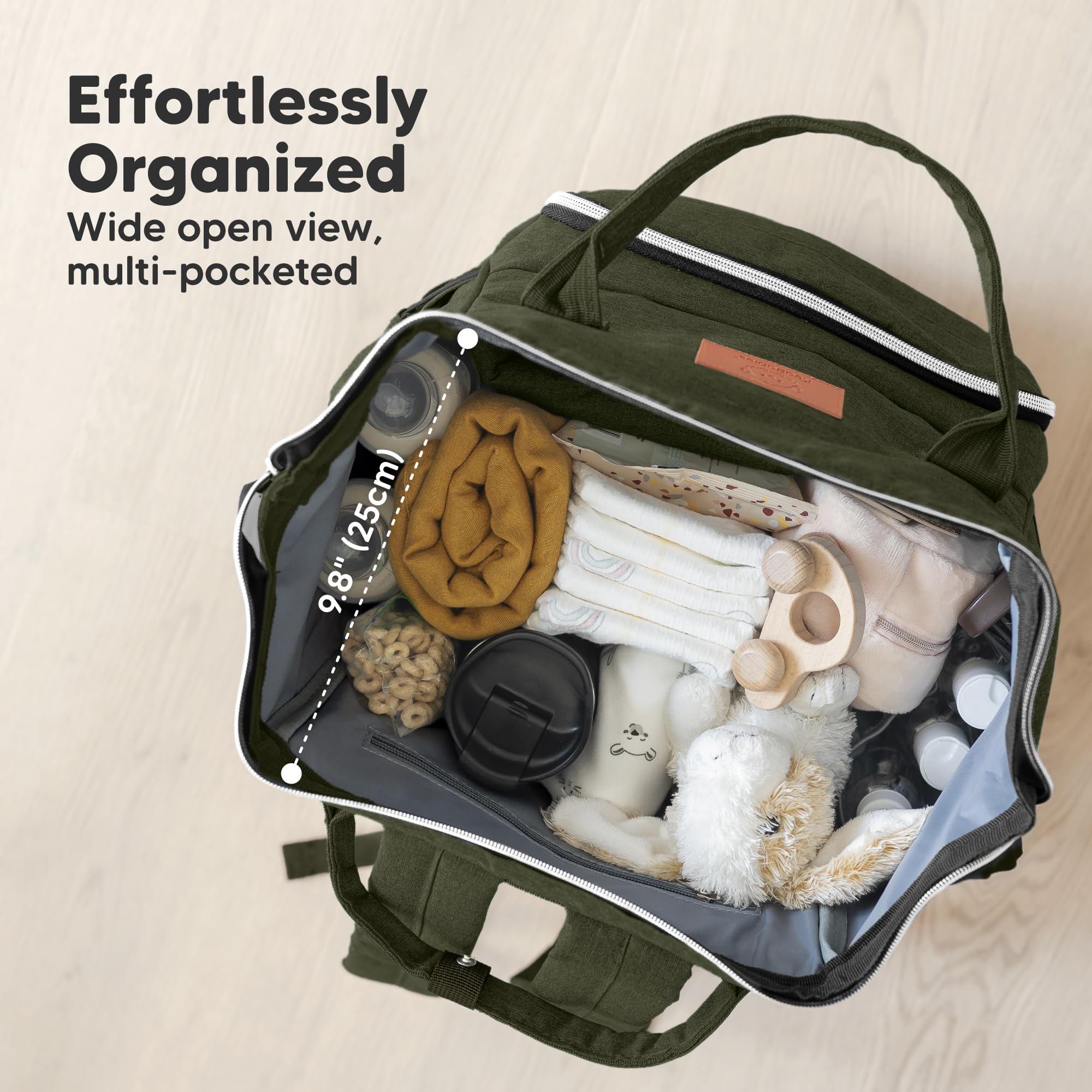 KeaBabies borsa fasciatoio con fasciatoio - zaino fasciatoio per bambini,bambine,borsa per pannolini multifunzionale impermeabile, zaino fasciatoio grande per bambini, borse per la Mama(Dark Olive)