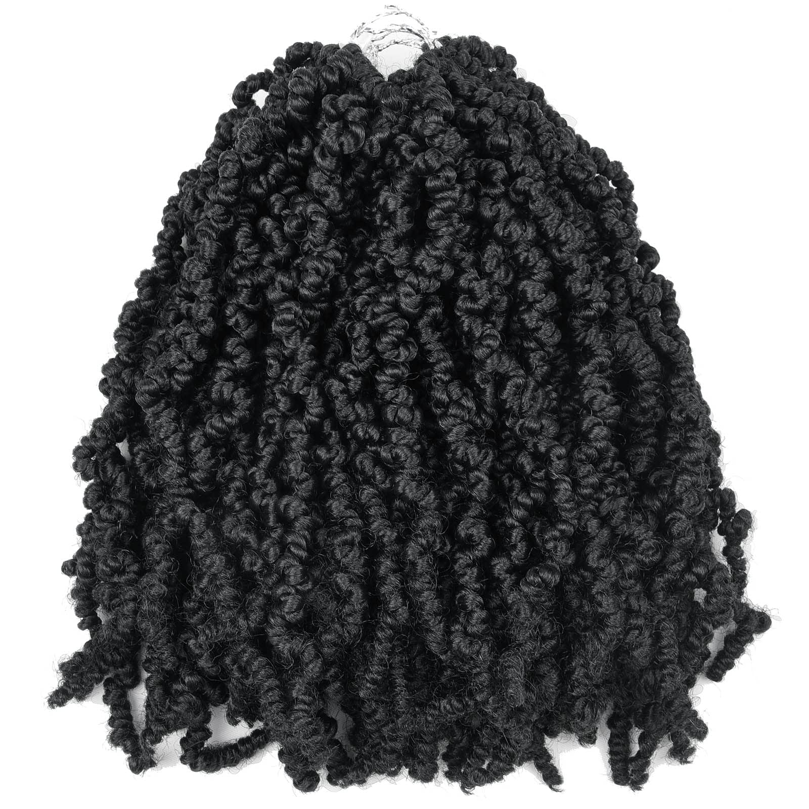 Photo 1 of ***Missing two***3 Packs Short Curly Spring Pre-twisted Braids Synthetic Crochet Hair Extensions 12 inch 15 strands/pack Ombre Crochet Twist Braids Fiber Fluffy Curly Twist Braiding Hair Bulk (12“, 1B#)