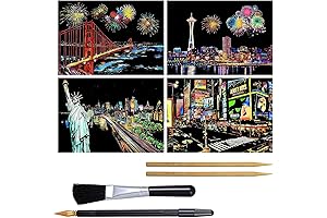 Yolev Scratch Night View Landscape Scratchboard