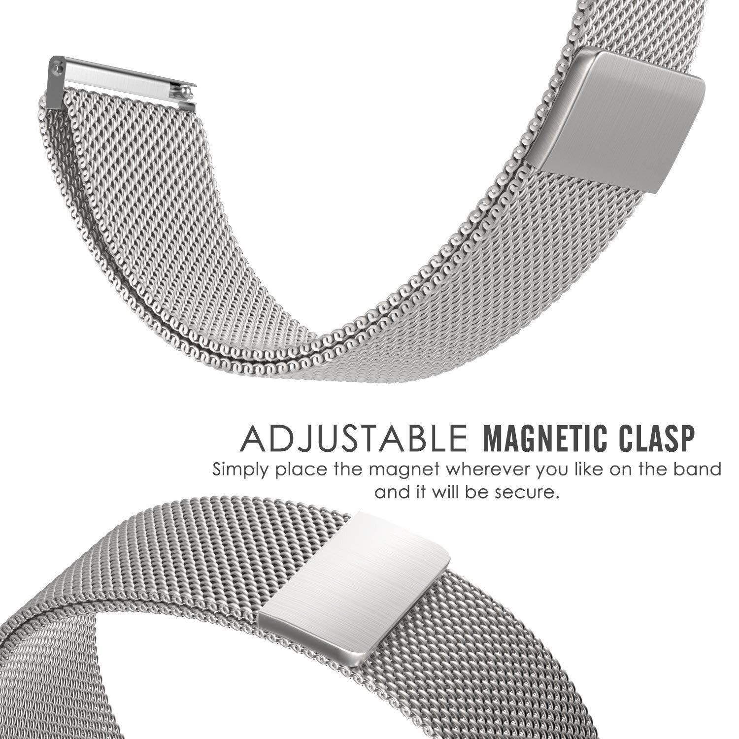 Bracelet de Montre 18mm 20mm 22mm Universel milanes Boucle Bracelet Bracelets Montre Intelligente Bracelet en métal Bracelet de Montre en Acier Inoxydable Hommes et Femmes Montres Bracelet
