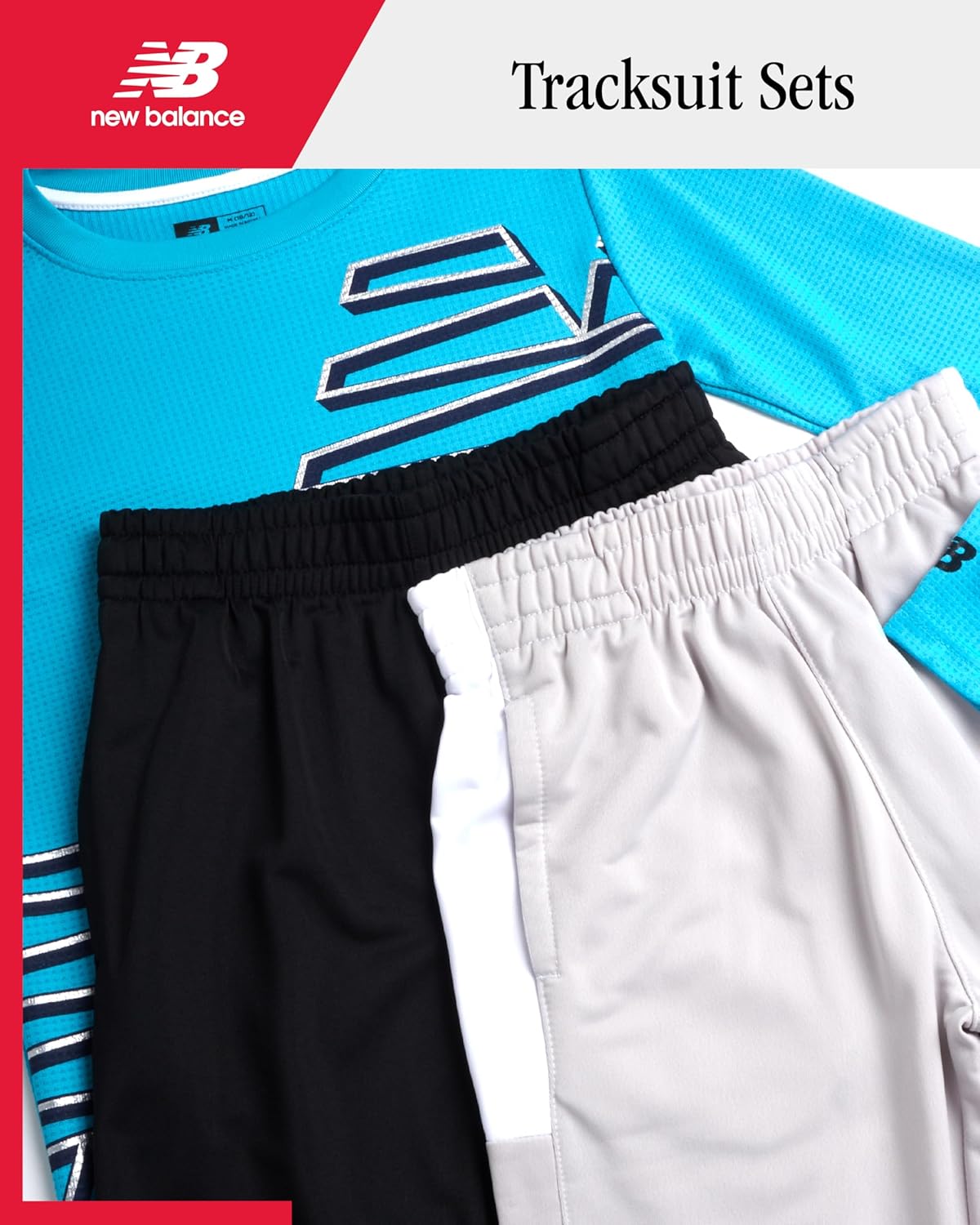 New Balance Boys Tracksuit Set - 3 Piece Waffle Knit Long Sleeve Thermal Shirt & Jogger Sweatpants - Athletic Outfit for Boys - Image 2