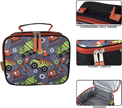 Trail maker Pequeña bolsa de almuerzo para niños, divertida lonchera aislada para la escuela para niños y niñas