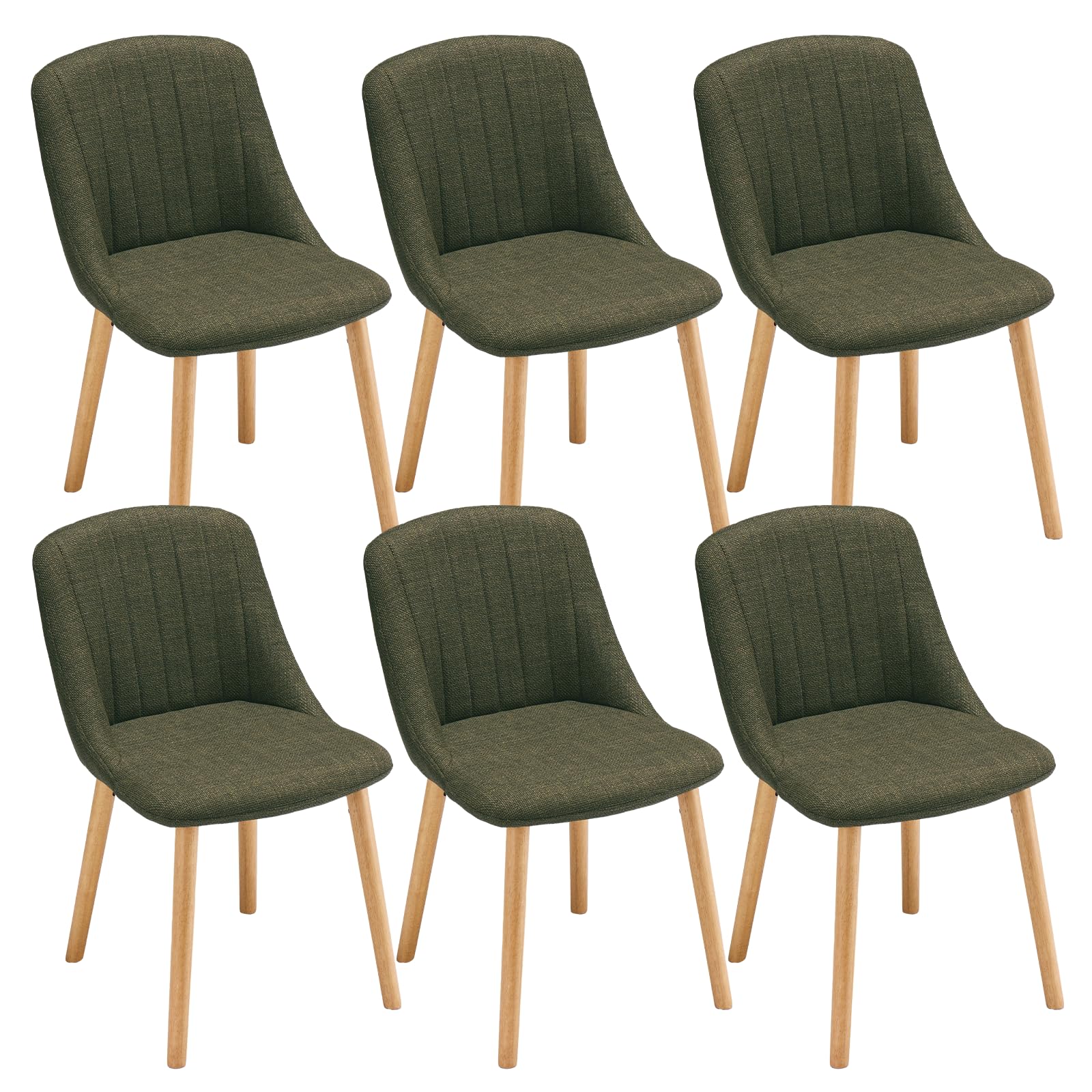 Goeurvant Esszimmerstühle 2/4/6er Set mit Holzbeinen Moderne Polsterstuhl für Küche Esszimmer Schlafzimmer Chenille Sitzfläche