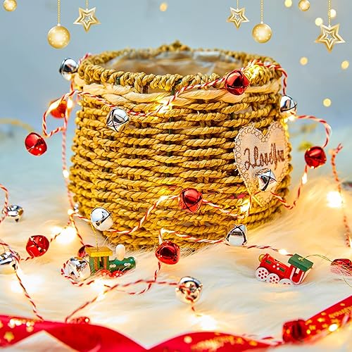 Miniatura 5 de Guirnalda de luces de Navidad, 7.2 pies, 20 luces LED de cascabel, funciona con pilas, para Navidad, festivales de invierno, interiores, árbol de