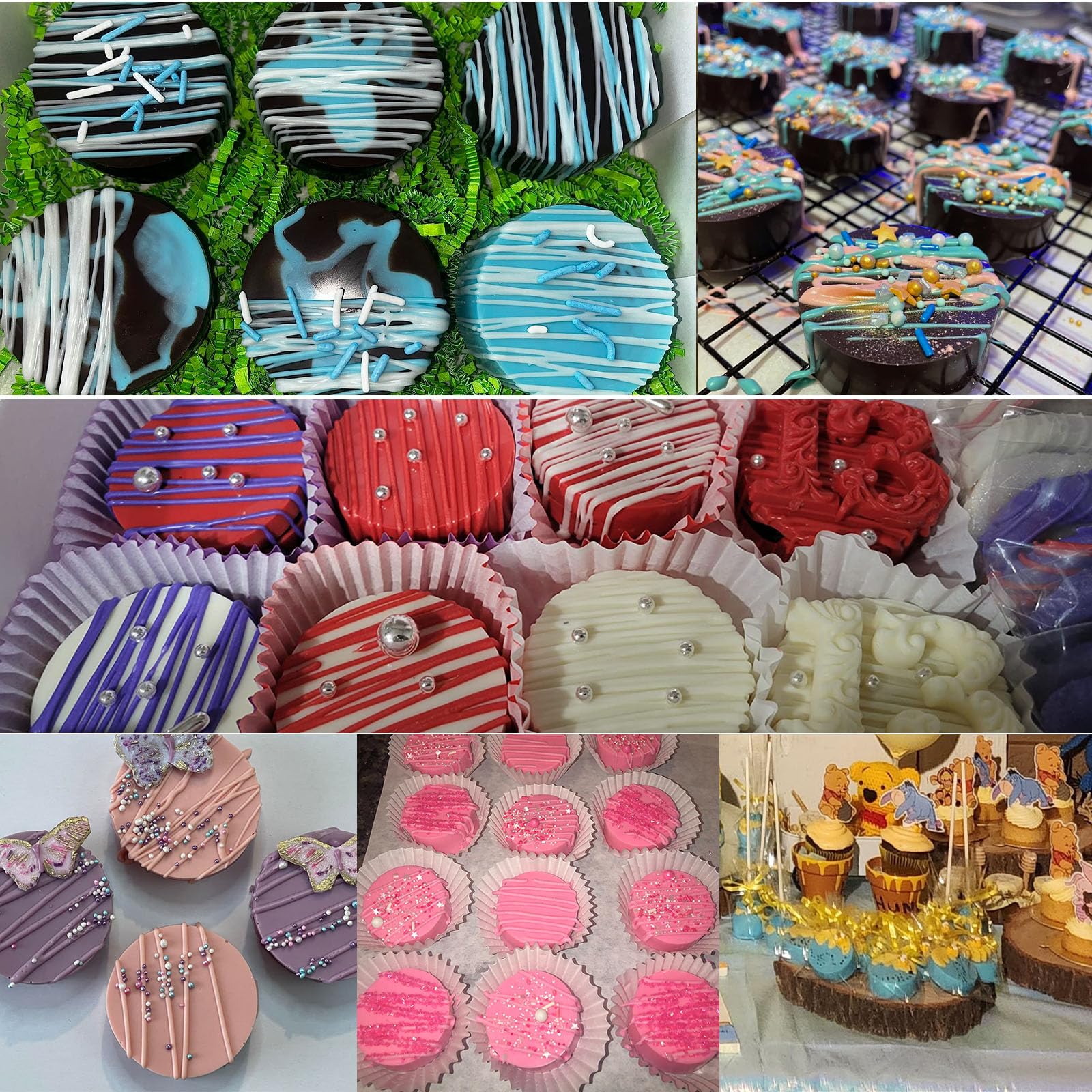 Moldes redondos para galletas de chocolate, molde de silicona de chocolate Oreo de 12 cavidades, moldes de silicona de chocolate para Oreo cubierto, galletas, caramelo, gelatina, mini