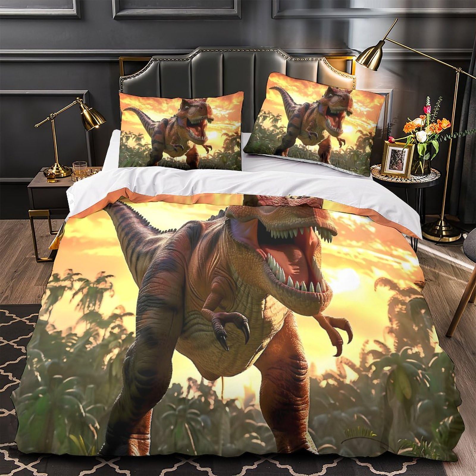 Housse de Couette 200x200 Imprimé 3D Lit Double Microfibre Légère