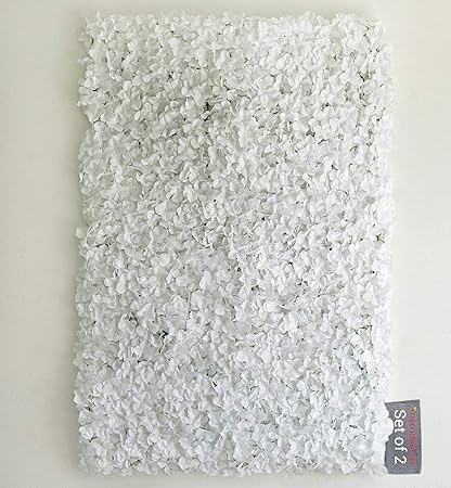 TIED RIBBONS Artificial Hydrangea Flowers Wall Panels for Backdrop Wall Decoration Photography Wedding Party Balcony Home Decor Items (60 cm X 42 cm, Set of 2 Panels)