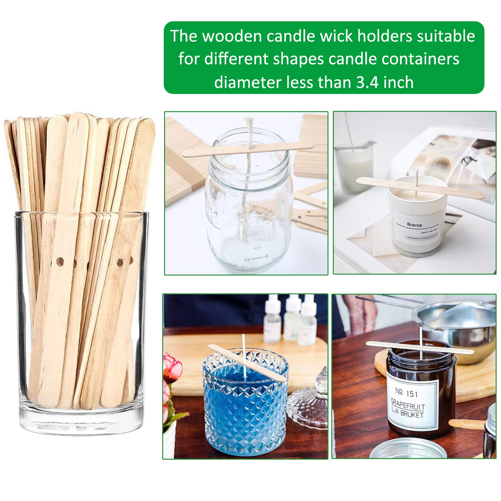 50 Supporti Per Stoppini In Legno - Per Centraggio Candele Fai Da Te, Multiuso - Foto 7