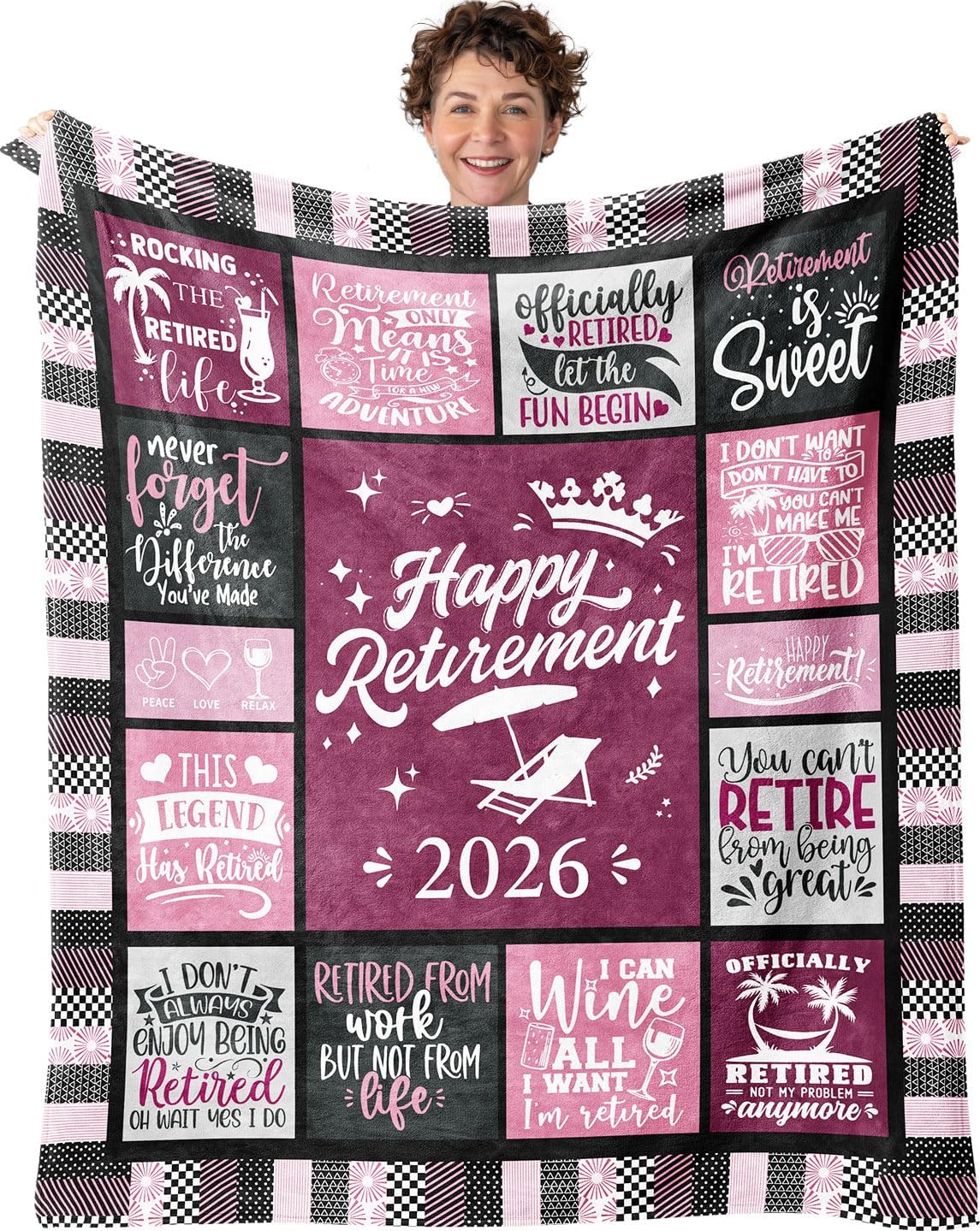 EliteOne Retirement Blanket Retirement Gifts for Women 2026 Best Retiring Gifts - Happy Retirements Blanket - Gift for Retirements for Nurse Nurse Coworker Boss Lady Friend Woman 50''x60''