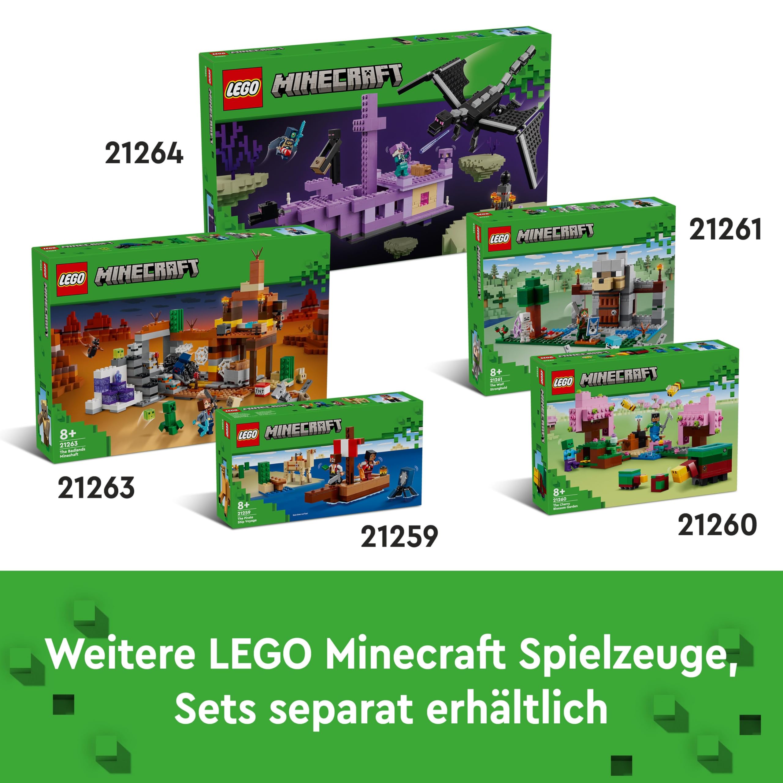 LEGO Minecraft The Badlands Mineshaft - Interactive Toy with Explorer, Creeper and Spider Figures, Plus Exploding TNT Function - Gaming Gift for 8+ Year Old Boys & Girls - 21263