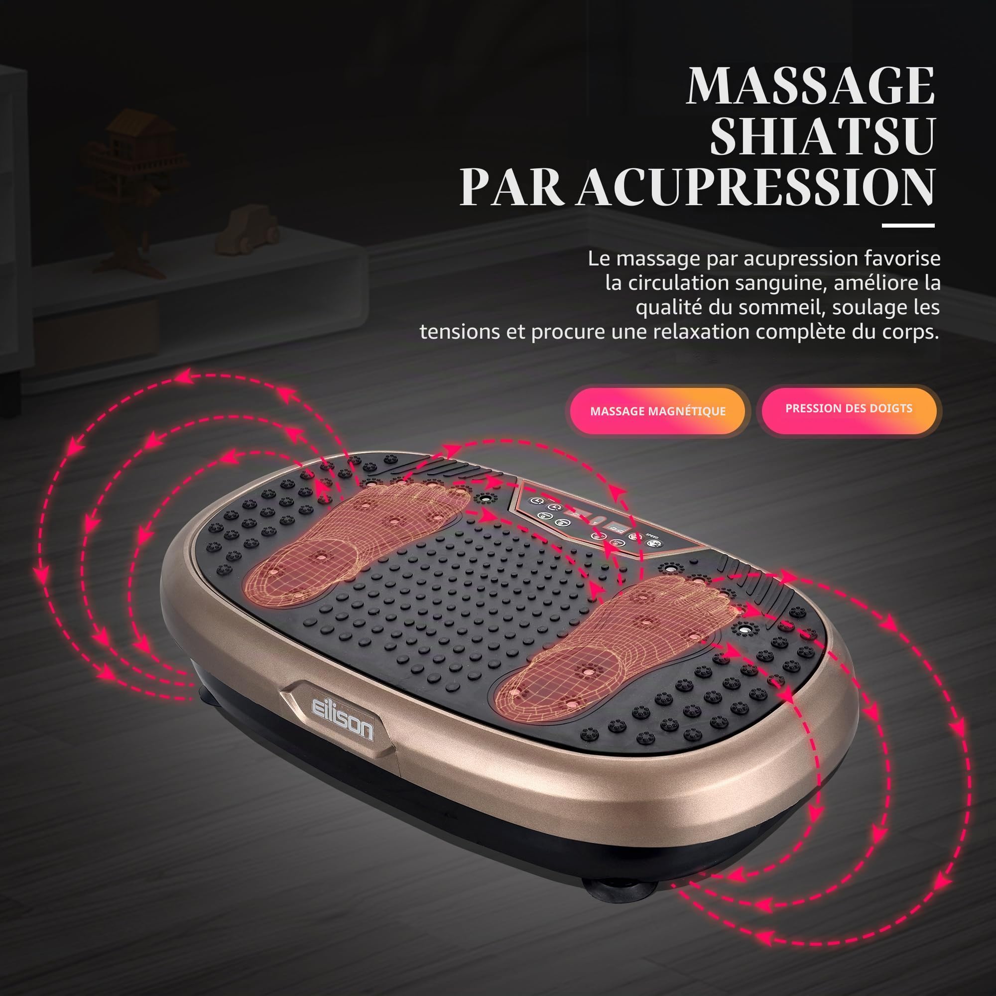 EILISON Fitpro Plateforme vibrante pour entraînement (marron)
