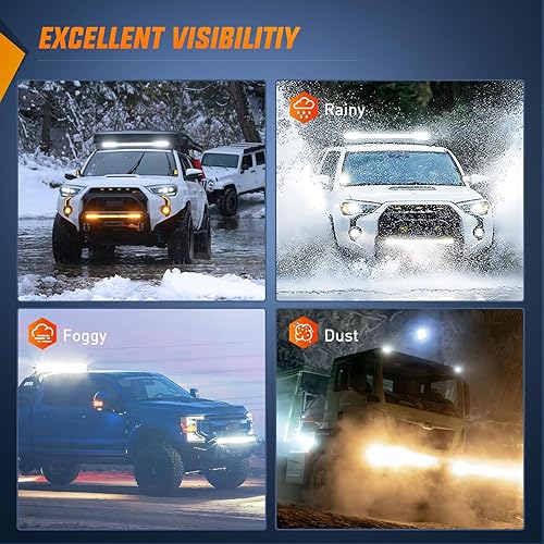 Miniatura 7 de Nilight - Barra de luz LED curva de 42 pulgadas240 W12 V, haz focalizadode inundación todoterreno, interruptor encendidoapagado de 5 pines, kit de