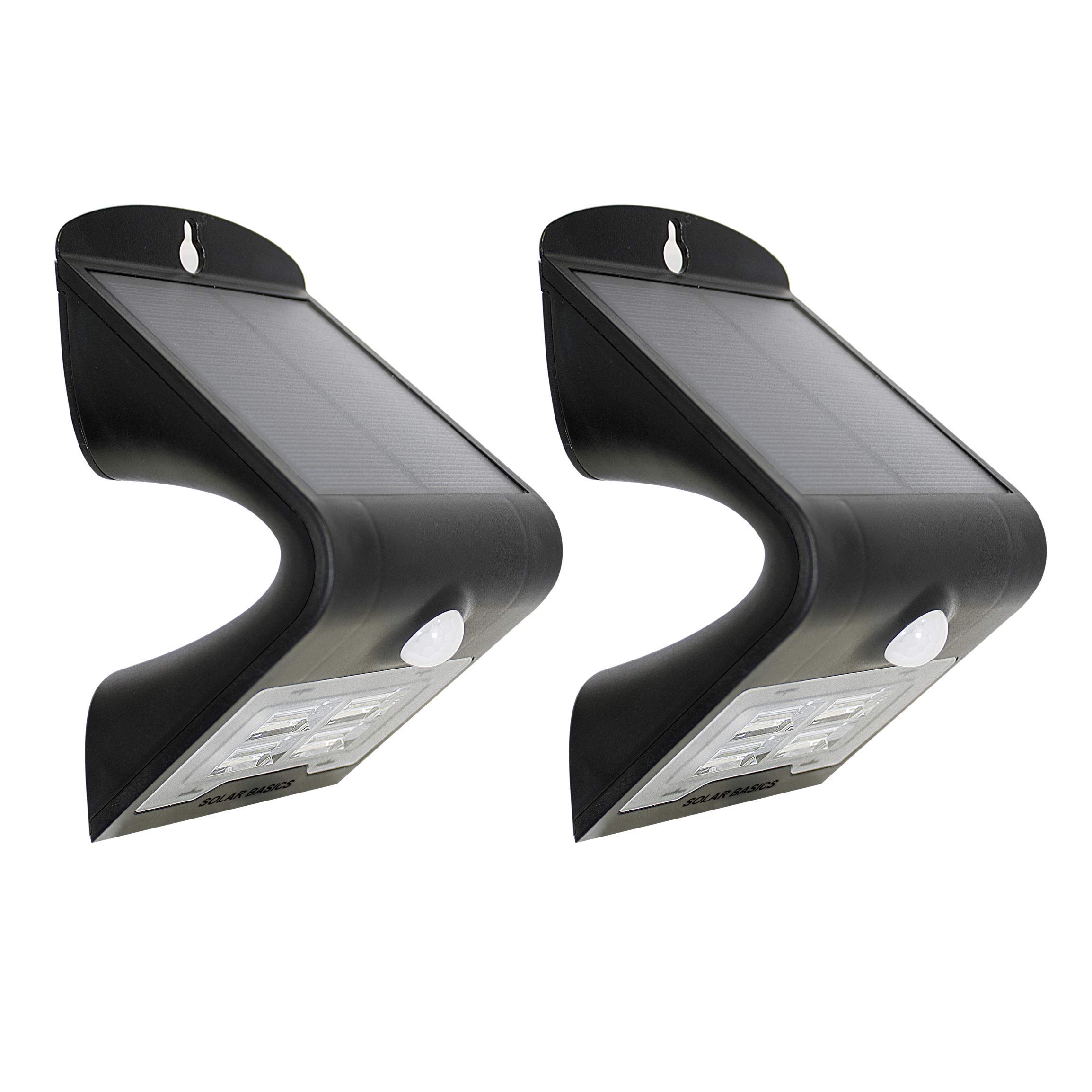SOLAR BASICSSBG2-407 Security Solar Wall Stair & Step Light, 2-Pack, Black, 2 Count