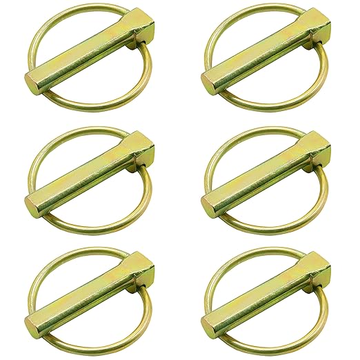 6 Pcs of Lynch Pin Assortment (7/16”x1-3/4”) for Trucks, Tractors, Trolleys, Lawn Mowers, & Trailers