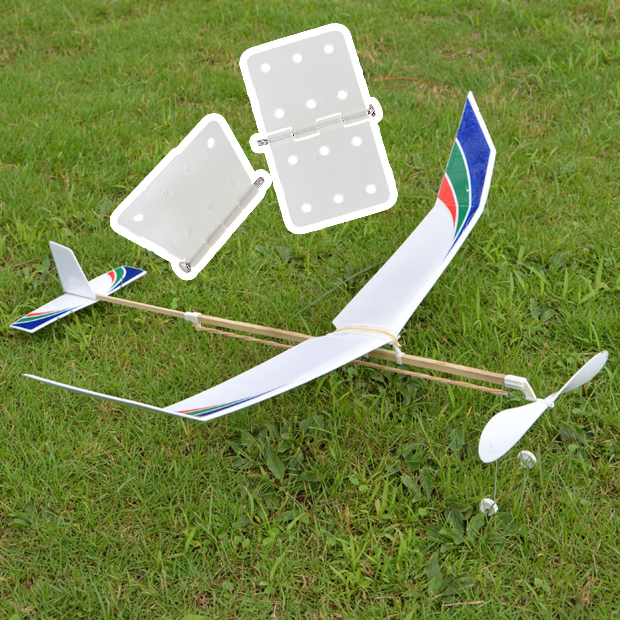 Image secondaire de BQLZR Lot de 10 Charnières Pliables pour Avion Radiocommandé - Beige 28 x 16 mm