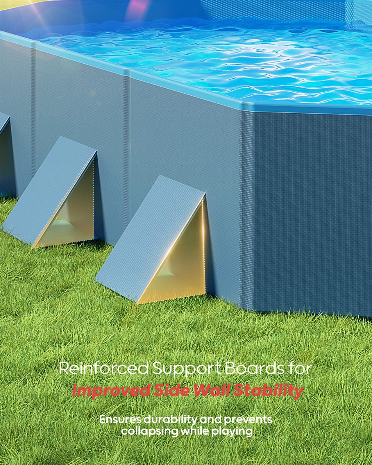 Peteast Piscina plegable para perros con diseño redondo resistente, duradera de 71 pulgadas de largo x 39 pulgadas de ancho x 12 pulgadas de profundidad, bañera portátil extragrande para mascotas con