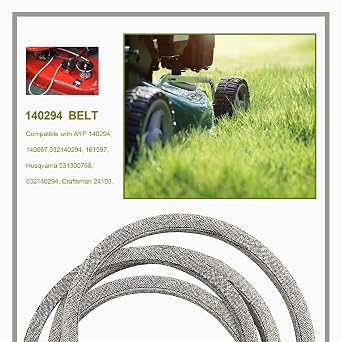 144200 Riding Mower Tractor Deck Belt 1/2 x 88 Replacement for AYP 144200 419271 531007562 532131290 Husqvarna 532144200 Fits Husqvarna LR12 LT1538 LT120 LTH120 LTH130 YTH150 YTH180