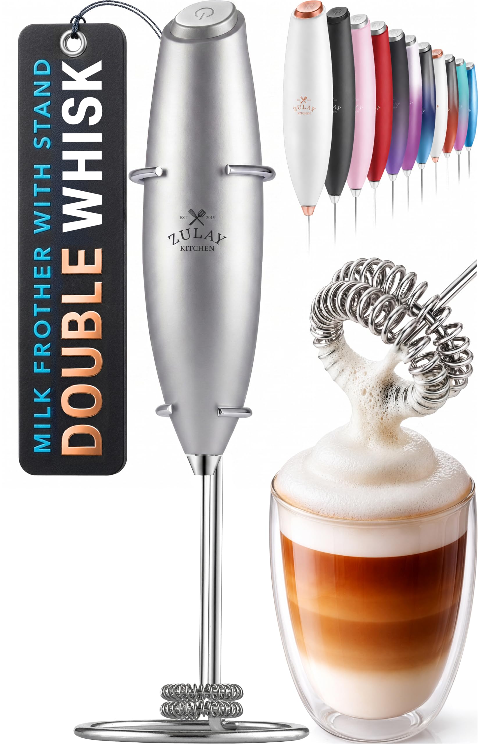 Mini &amp; Mighty Milk Frother Wand – Powerful Handheld Coffee Frother, Battery Operated Drink Mixer – Compact Pocket Size – Detachable Whisk for Latte, Cappuccino, Matcha, Hot Chocolate