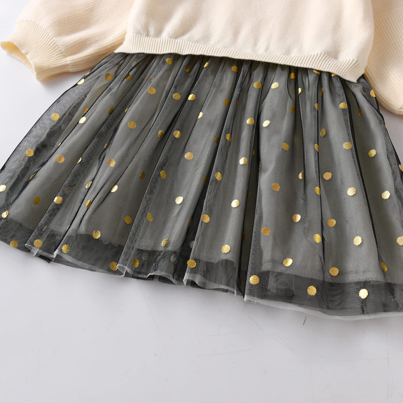 VIKITA Vestito Maglioncino Bambina Maglieria Unicorno Tulle Abiti