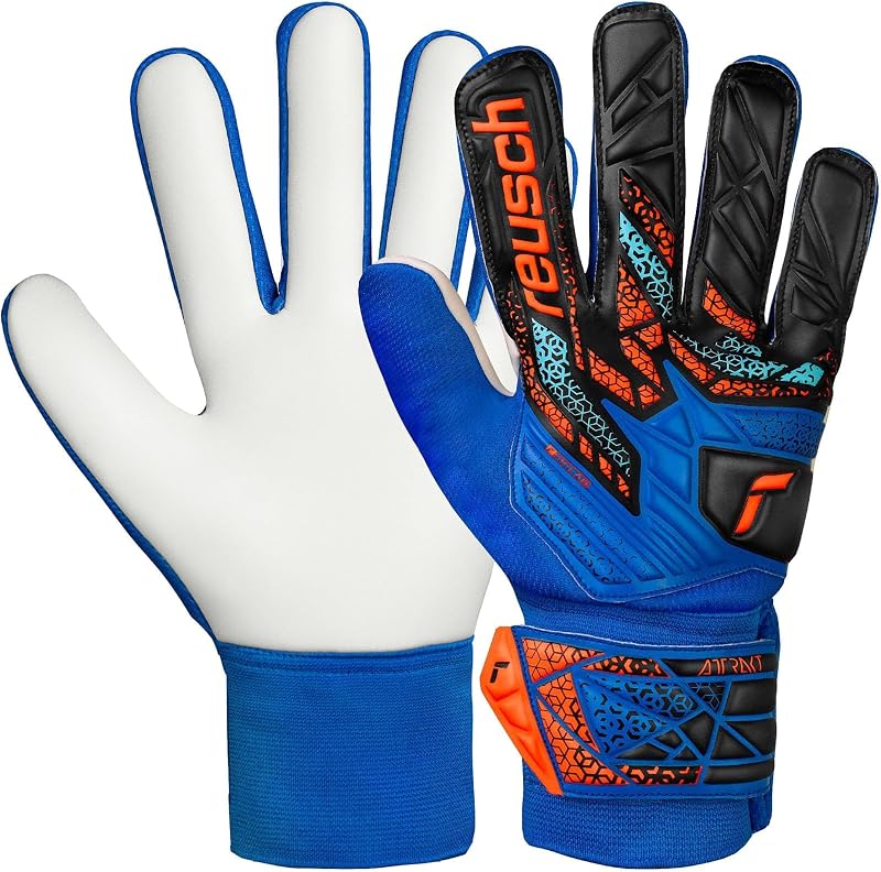 Attrakt Starter Solid Soccer Goalkeeper Gloves, Adult Unisex | goalie gloves, finger protection, breathable