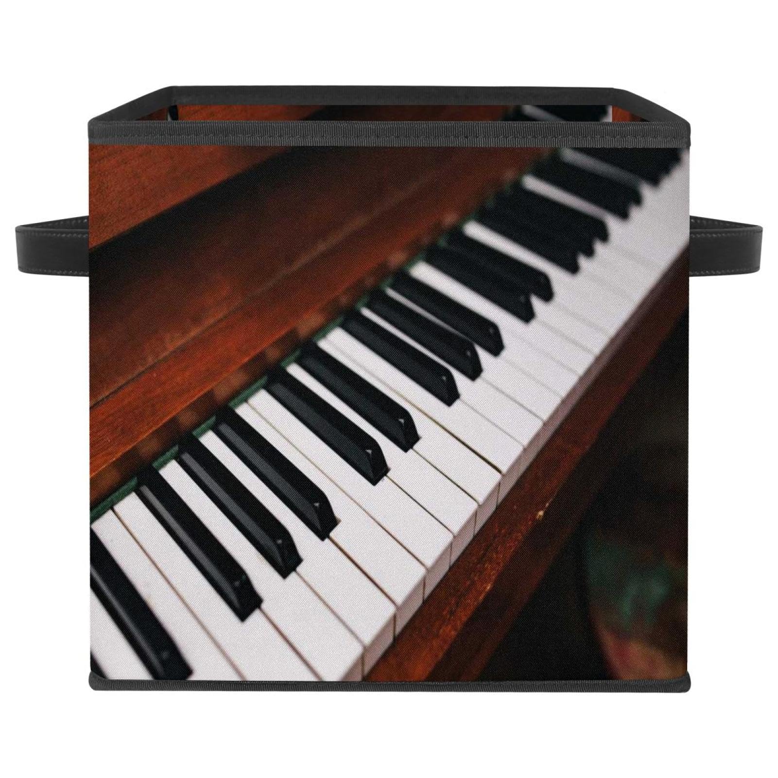 Boîte de rangement pliable contre le désordre des jouets panier cube motif piano