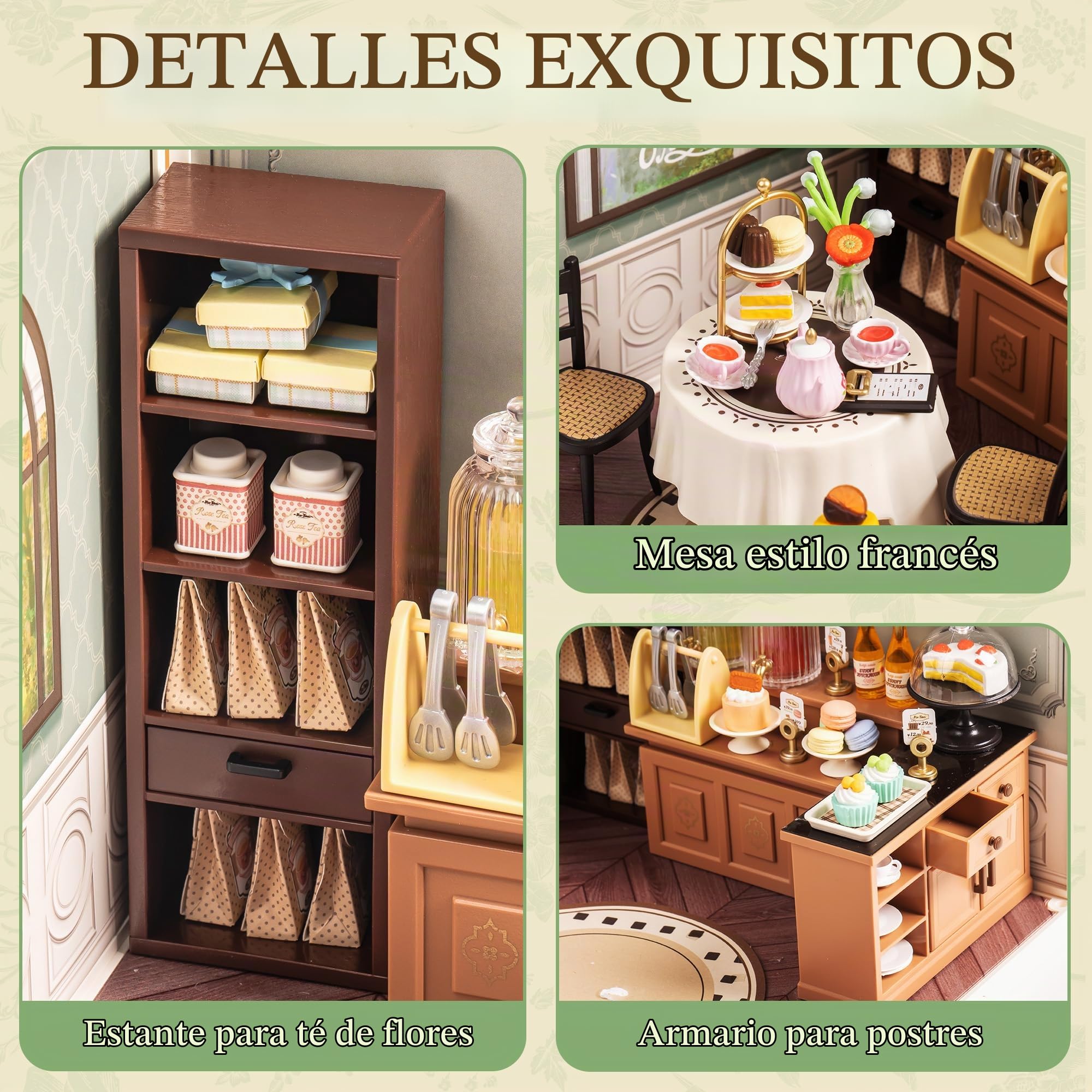 Rolife Casa de Muñecas DIY Super Mundo Serie Casas en Miniatura Kits Maquetas con Accesorios Aficiones de Las Mujeres Regalo de Cumpleaños para Adultos (Sweet Sips Tea)
