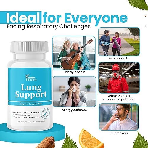 Miniatura 4 de Suplemento para la salud pulmonar, limpieza y apoyo con mantequilla, quercetina, bromelina y vitamina C, desintoxicación pulmonar para la salud