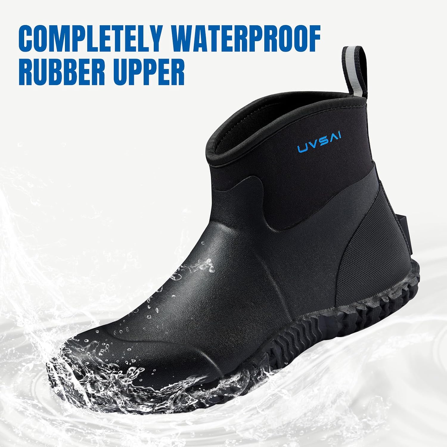Men's Waterproof 5.3-inch Ankle High Garden Shoes Rain Boots Slip-On Footwear for Gardening Farming Lawn Care Yard Work