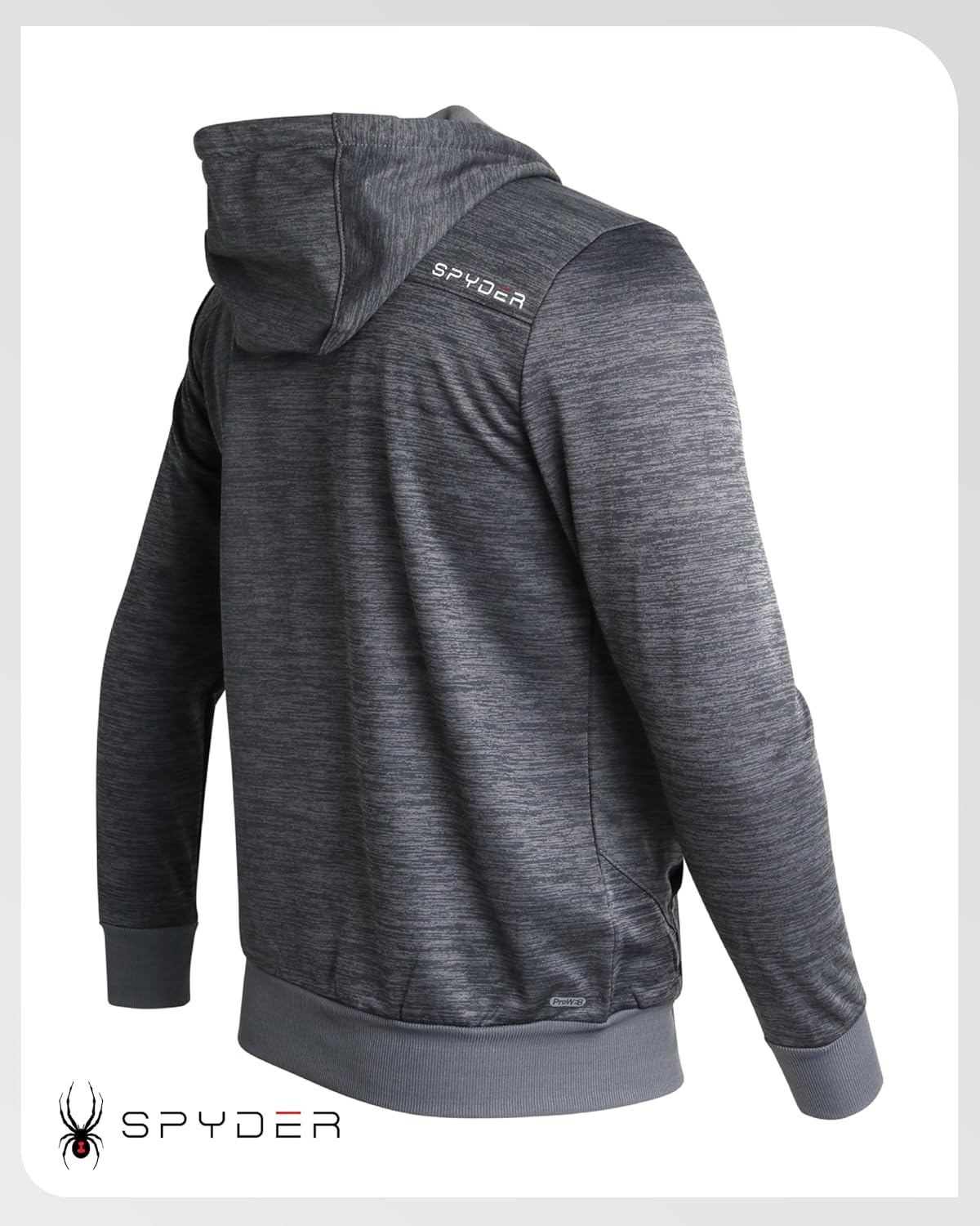 Spyder Mens Active Sweatshirt - Performance Tech Fleece Zip Hoodie Sweatshirt - Workout Full Zip Track Jacket for Men (S-XL) - Image 5