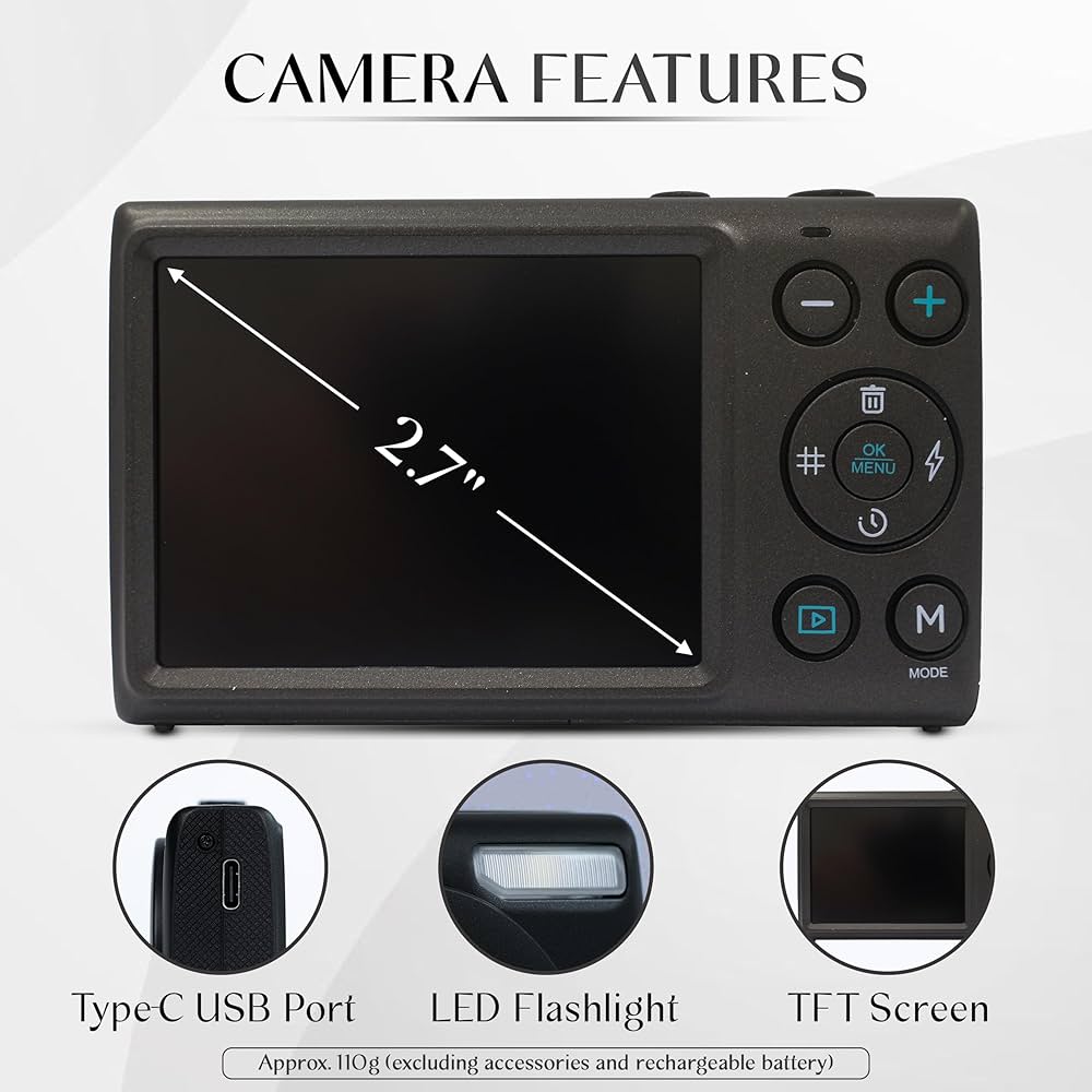 Amazon.co.jp: Yashica DigiMate 4K Digital Camera with 18x