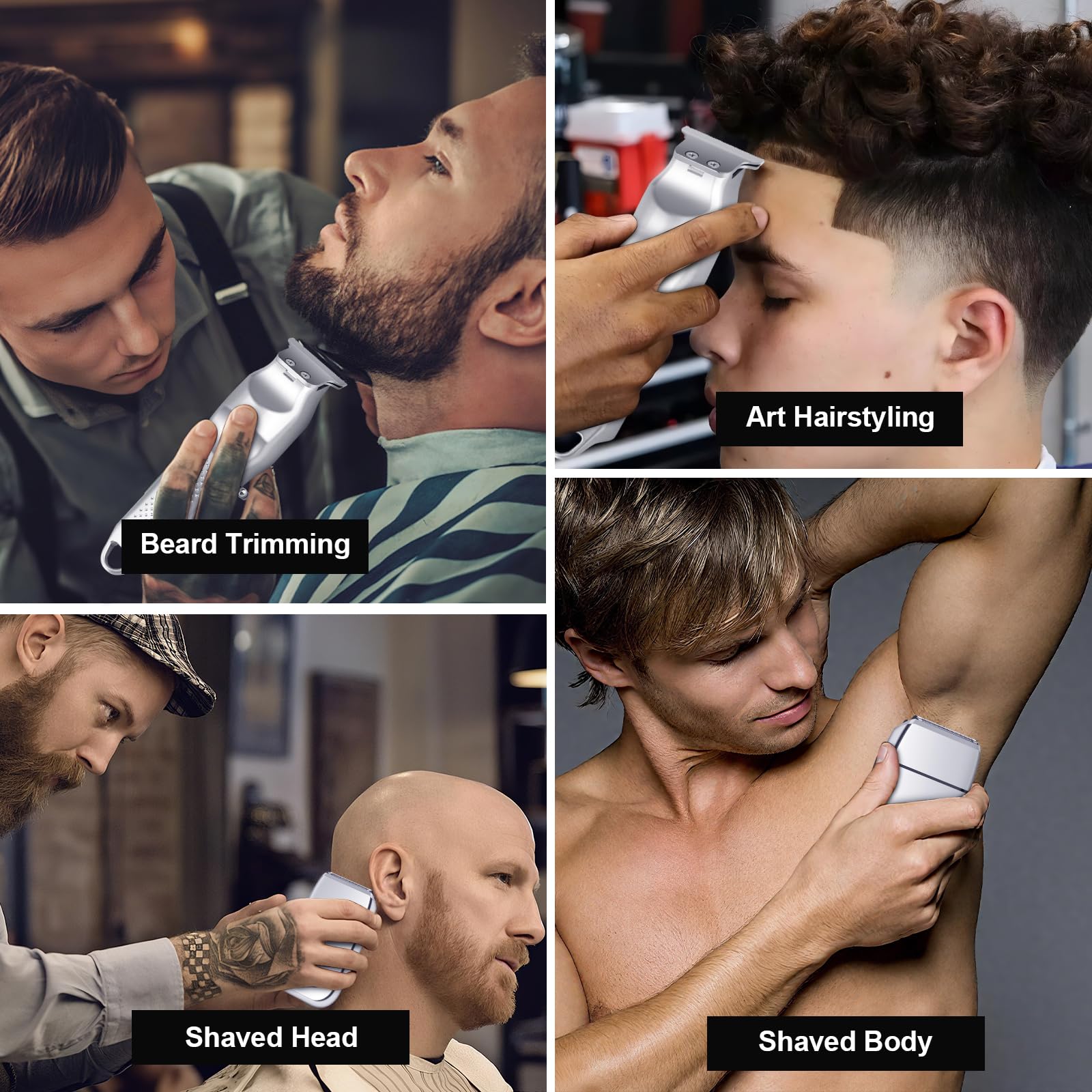 CIICII Tagliacapelli Uomo Professionale e Trimmer Capell, Kit Senza Fili con Macchinetta per Capelli (Rasoio Elettrico Barba & Taglia Capelli per Uomo) Tagliacapelli DIY Salone di Bellezza a Casa