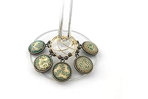 Celtic Wine Glass Markers: A Set of 5 Reusable, Durable Glass Markers
