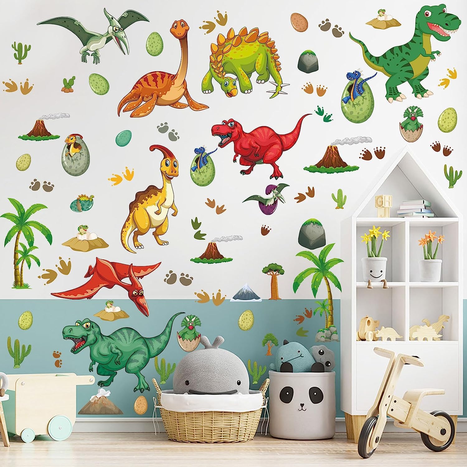 Pegatinas de Pared Luminosos Dinosaurio Adhesivo Pared para Habitación Niño Animal Pegatina de Pared Fluorescencia Adhesivos Luminosos pared Techo Dormitorio Habitación Bebé Deco de Niña Niños Azul