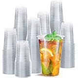 Prestee 400 Clear Plastic Cups - 16 oz Plastic Cups - Disposable Cup - PET Clear Water Cup - Beer Glass Party Mug - Holiday and Christmas Party Supplies