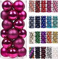 Vista 17 de Emopeak - 24 mini bolas para árbol de Navidad, irrompibles, bolas colgantes para decoración de fiestas, bodas y festividades, de 1.2 pulgadas