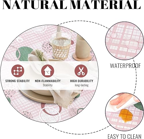 Miniatura 3 de Mantel cuadrado de 54 x 54 pulgadas, mantel de vinilo con reverso de franela para mesas cuadradas, cubierta de mesa de picnic de plástico a prueba