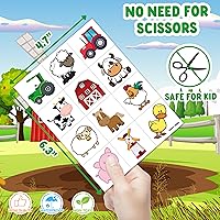 Vista 5 de 96 piezas de tatuajes temporales precortados de animales de granja para niños, decoración de fiesta de cumpleaños, suministros de decoración