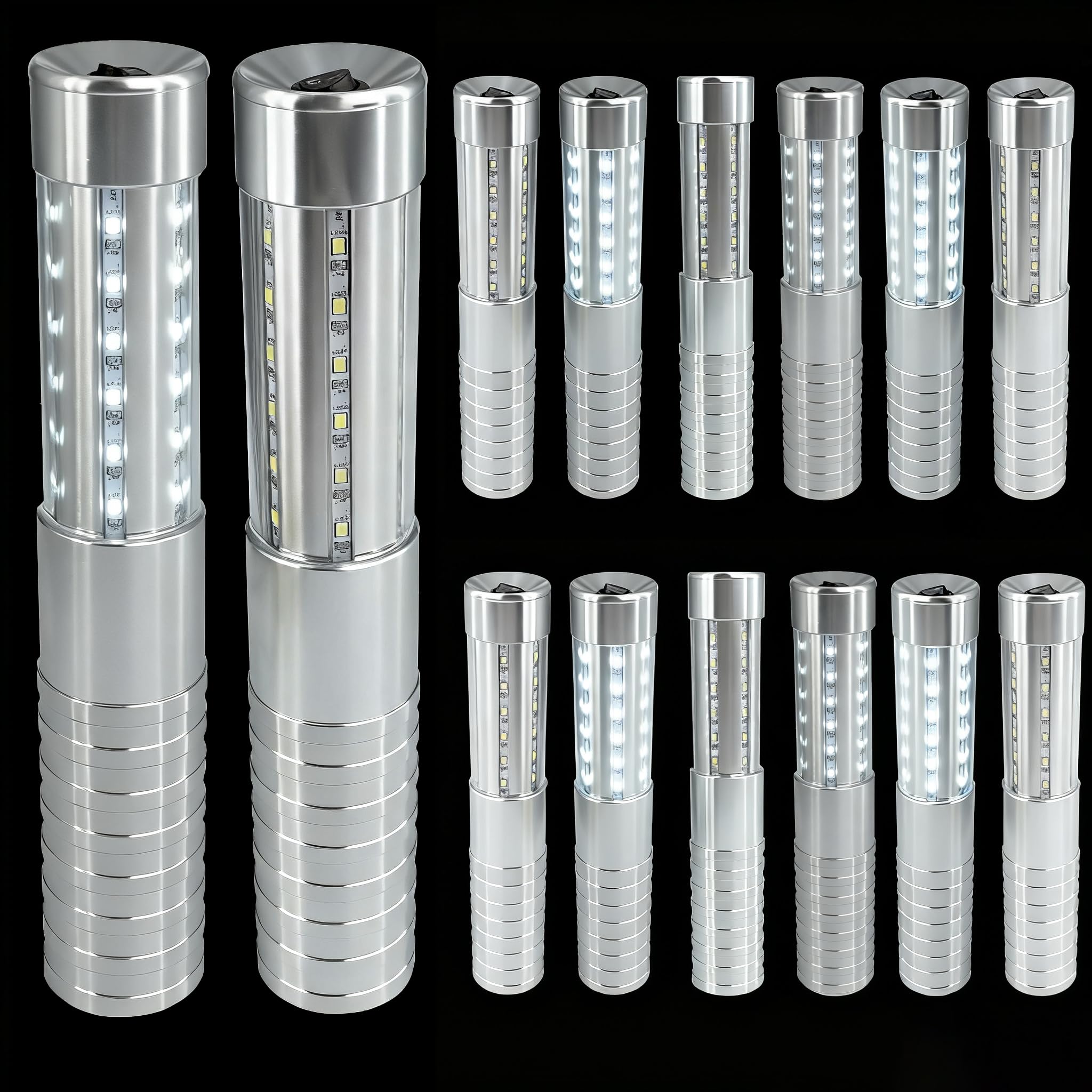14 luces LED estroboscópicas de mano para champán, luces de servicio, lámpara LED recargable para bar, discoteca, concierto, actividades al aire libre
