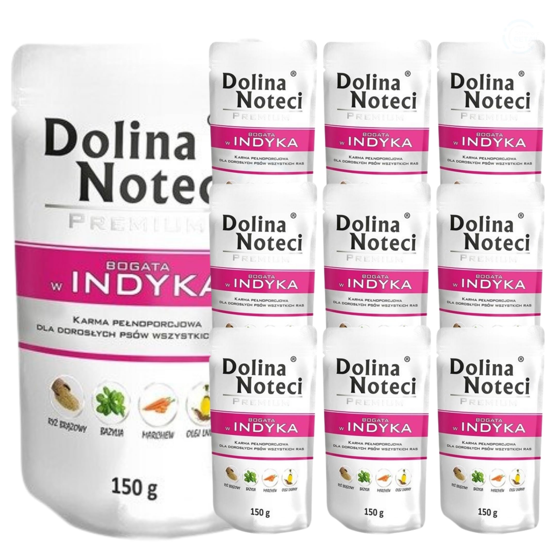 Dolina Noteci Premium Wet Dog Food with Turkey, Grain-Free, 10 x 150g